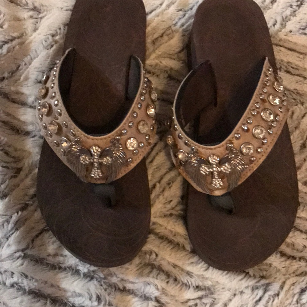 Western style platform flip flops
